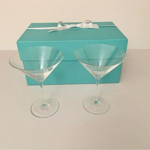 🆕 Tiffany & Co. 2  martini glasses in original packaging & box
